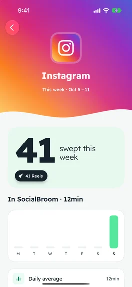 SocialBroom’s Instagram stats: 41 Reels swept